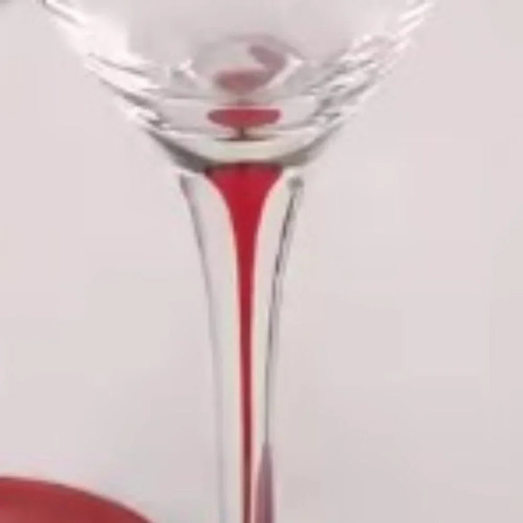 Nordic Crystal Wine Glass w/ Red Teardrop Gradient Stem Replacement Piece 8.75 " - Picture 11 of 11